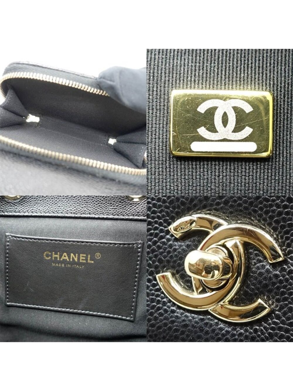 Chanel CC Logo Backpack Grained Calfskin BK - Picture 8 of 10
